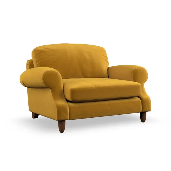 Snuggle Chair with High Back - Amber Gold, Velvet