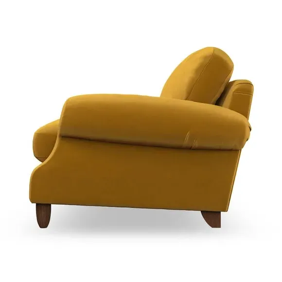 Snuggle Chair with High Back - Amber Gold, Velvet