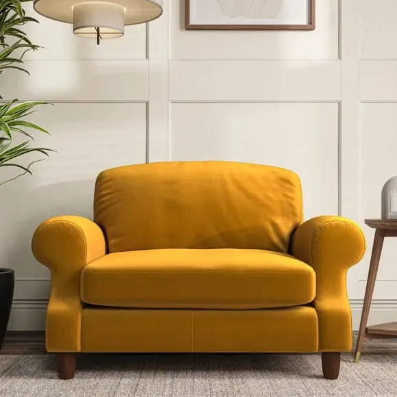 Snuggle Chair with High Back - Amber Gold, Velvet image