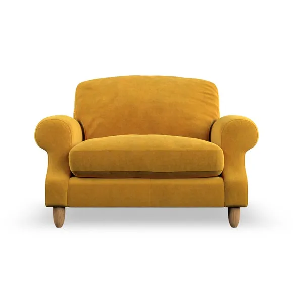 Snuggle Chair with High Back - Gold, Velvet