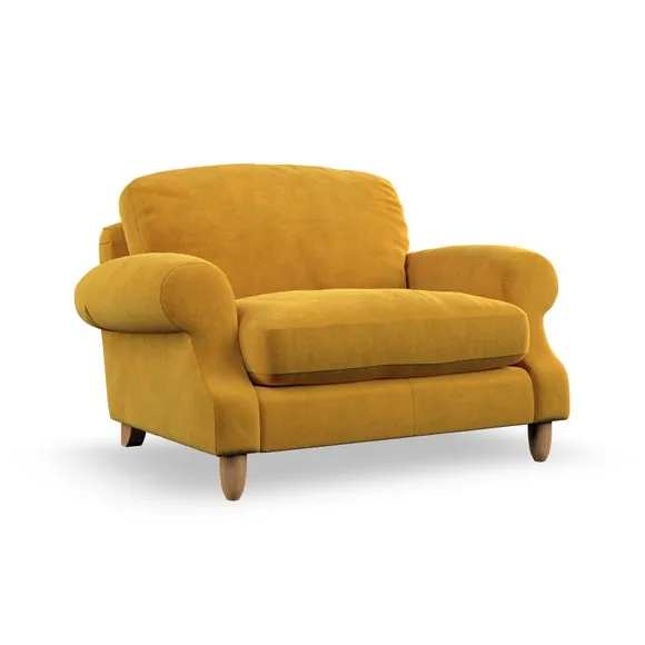 Snuggle Chair with High Back - Gold, Velvet