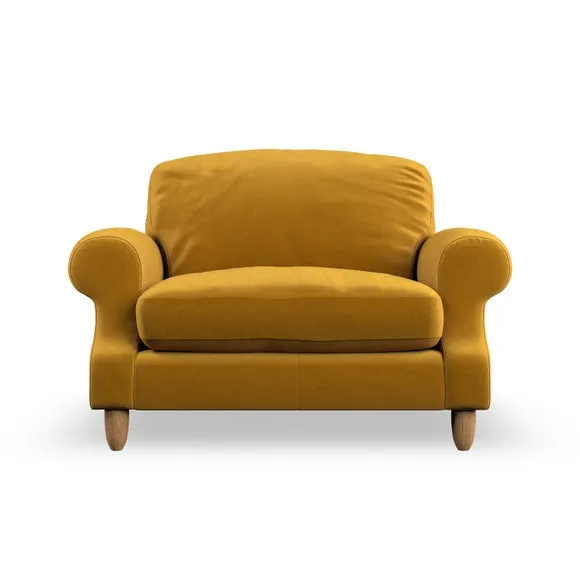 Snuggle Chair with High Back - Gold, Velvet