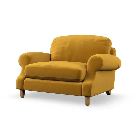 Snuggle Chair with High Back - Gold, Velvet