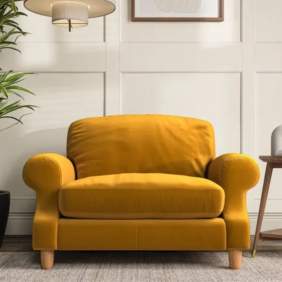 Snuggle Chair with High Back - Gold, Velvet