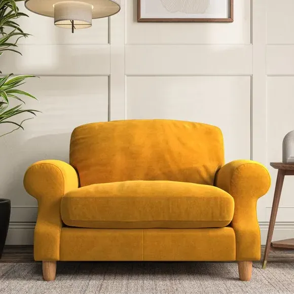 Snuggle Chair with High Back - Gold, Velvet