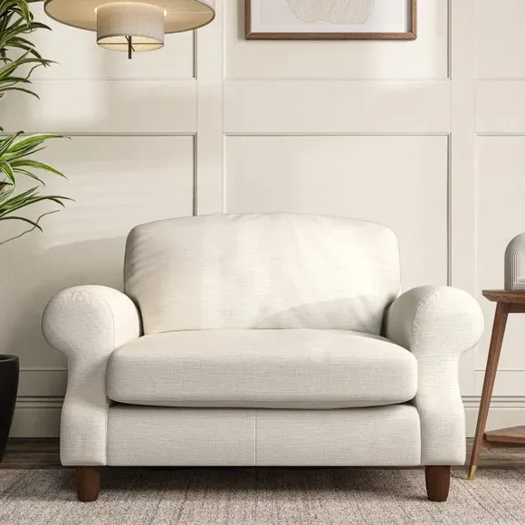 Snuggle Chair with High Back - Ivory, Fabric