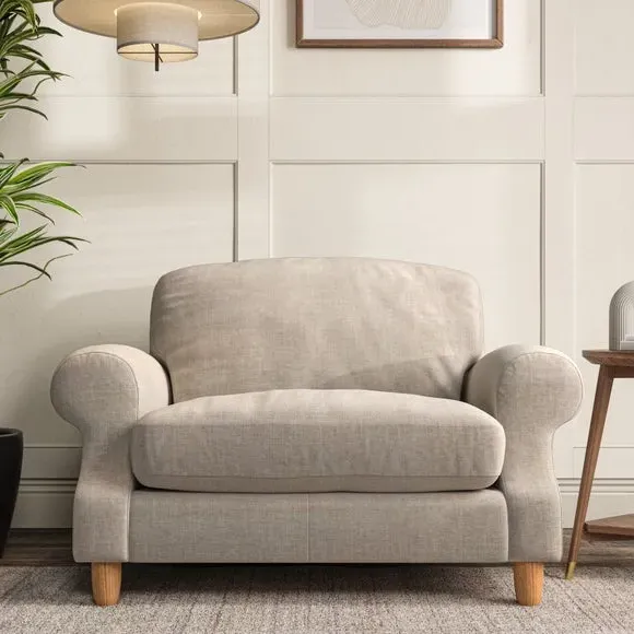 Snuggle Chair with High Back - Natural, Chenille
