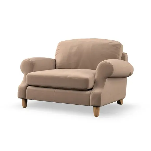 Snuggle Chair with High Back - Taupe, Velvet