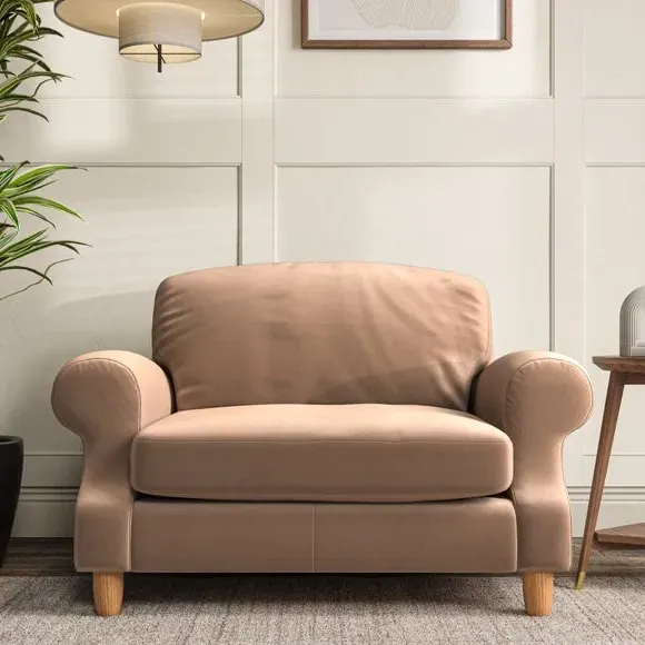 Snuggle Chair with High Back - Taupe, Velvet