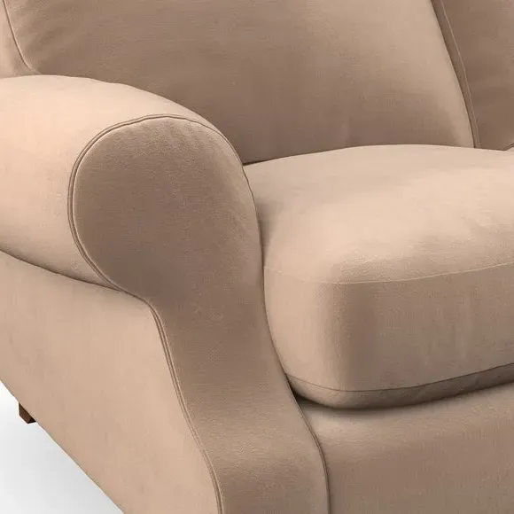 Snuggle Chair with High Back - Taupe, Velvet