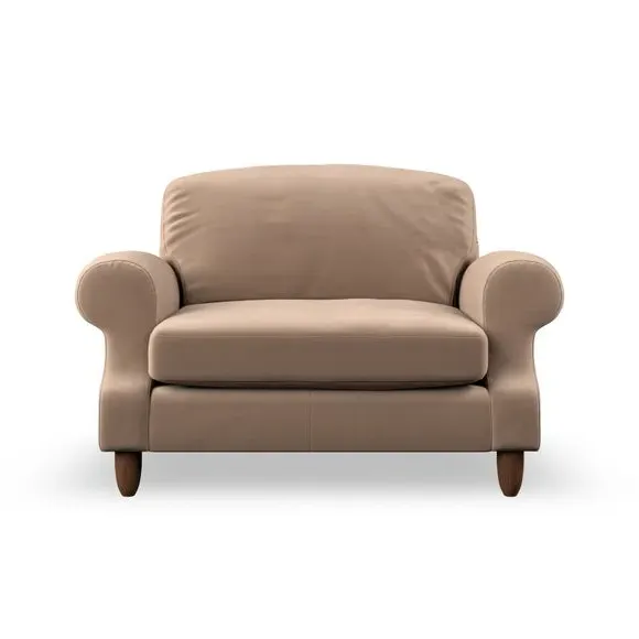 Snuggle Chair with High Back - Taupe, Velvet