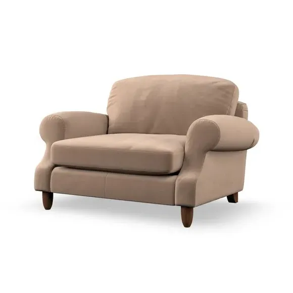 Snuggle Chair with High Back - Taupe, Velvet