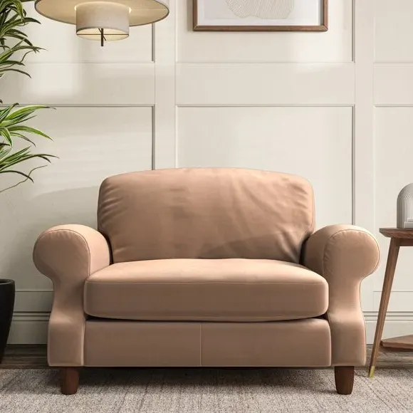 Snuggle Chair with High Back - Taupe, Velvet