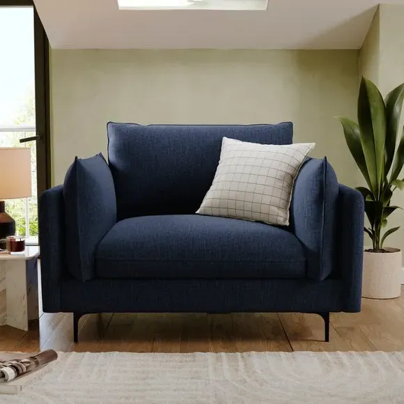 Snuggle Chair with Knife Edge Cushions - Navy