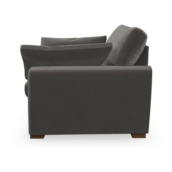 Snuggle Chair with Pillow Arms - Charcoal, Velvet