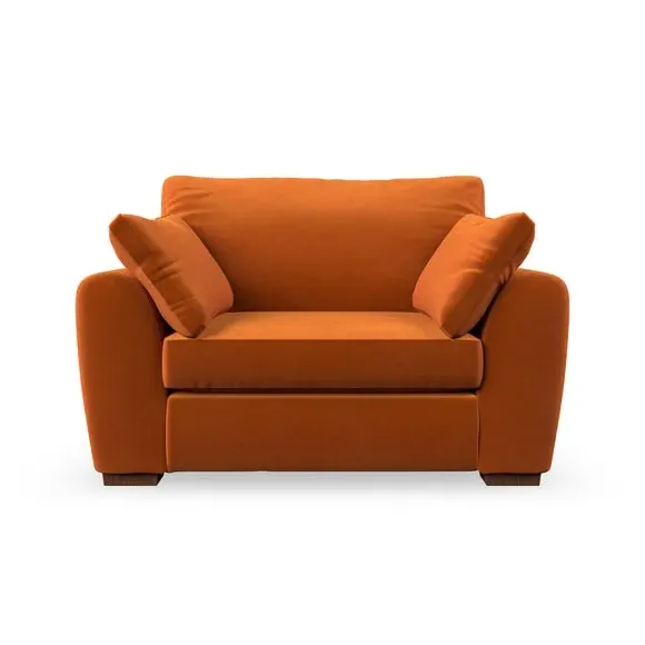 Snuggle Chair with Pillow Arms - Ginger, Velvet