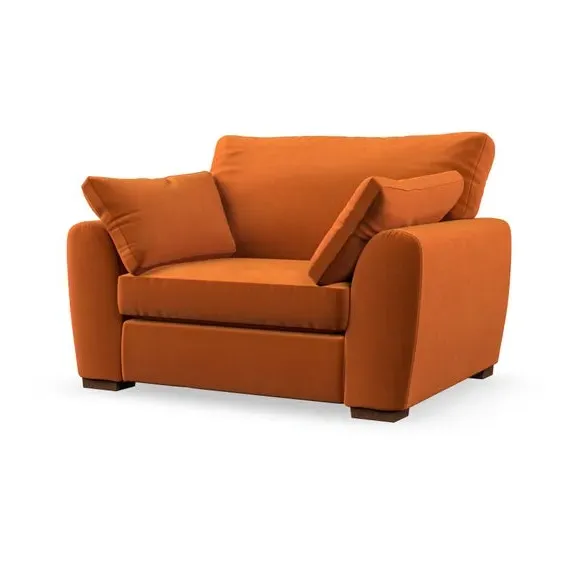 Snuggle Chair with Pillow Arms - Ginger, Velvet