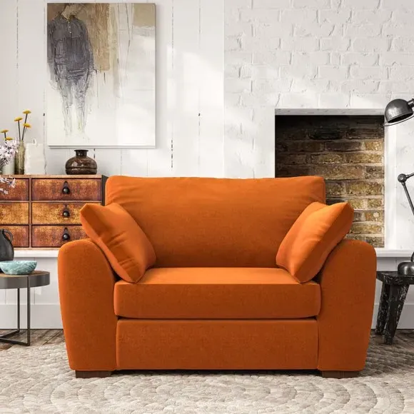 Snuggle Chair with Pillow Arms - Ginger, Velvet