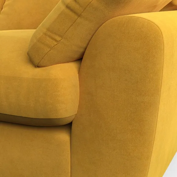 Snuggle Chair with Pillow Arms - Gold, Velvet