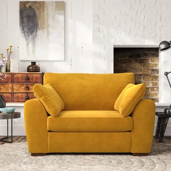 Snuggle Chair with Pillow Arms - Gold, Velvet