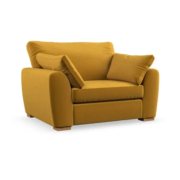 Snuggle Chair with Pillow Arms - Gold, Velvet