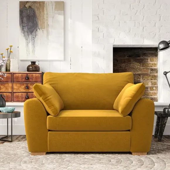 Snuggle Chair with Pillow Arms - Gold, Velvet