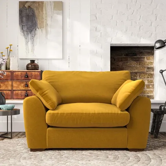 Snuggle Chair with Pillow Arms - Gold, Velvet