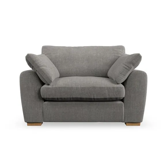 Snuggle Chair with Pillow Arms - Grey, Chenille