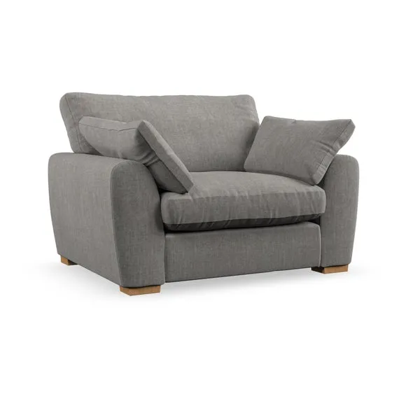 Snuggle Chair with Pillow Arms - Grey, Chenille