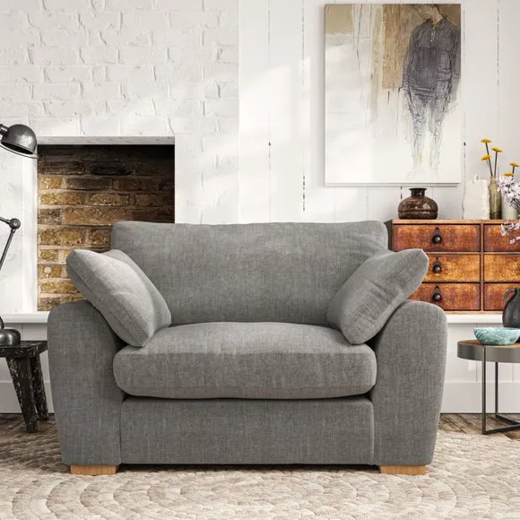 Snuggle Chair with Pillow Arms - Grey, Chenille