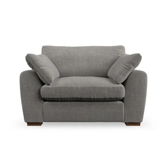 Snuggle Chair with Pillow Arms - Grey, Chenille