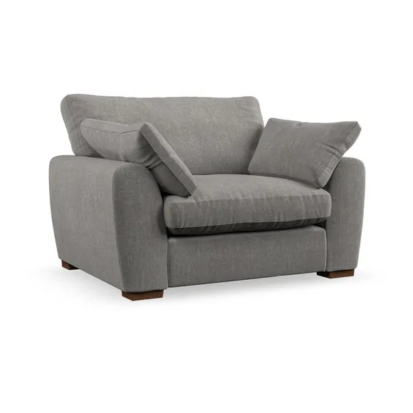 Snuggle Chair with Pillow Arms - Grey, Chenille