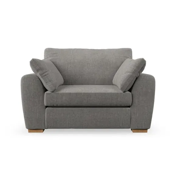 Snuggle Chair with Pillow Arms - Grey, Chenille