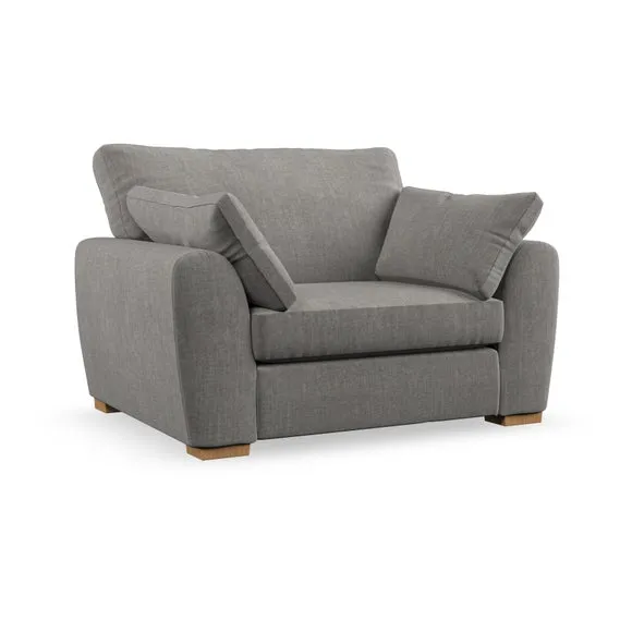 Snuggle Chair with Pillow Arms - Grey, Chenille