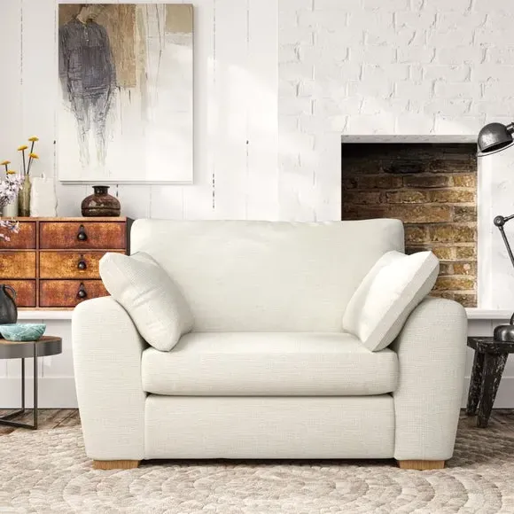 Snuggle Chair with Pillow Arms - Ivory, Weave