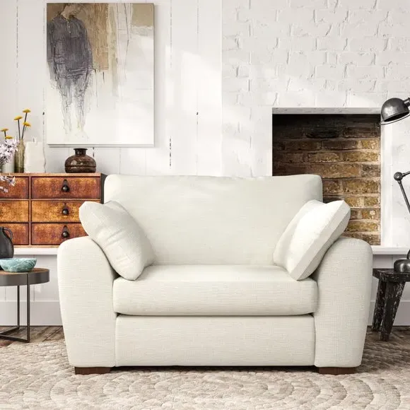 Snuggle Chair with Pillow Arms - Ivory, Weave