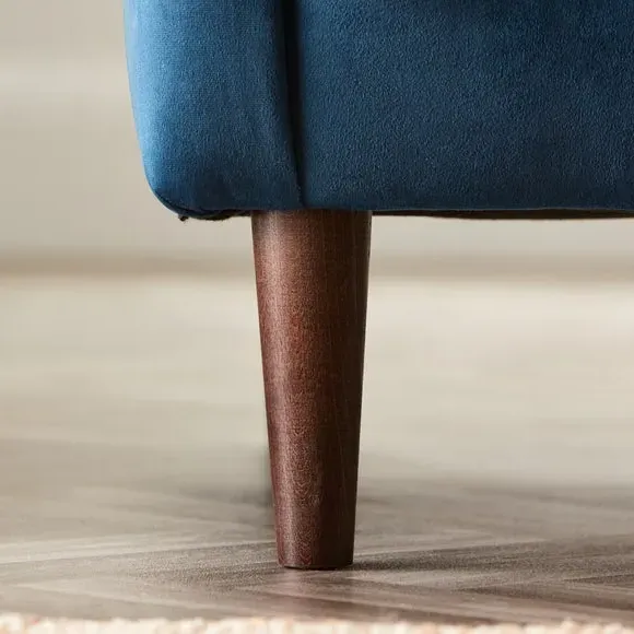 Snuggle Chair with Pillow Arms - Navy, Velvet