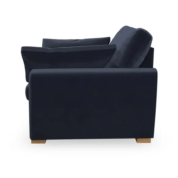 Snuggle Chair with Pillow Arms - Navy, Velvet