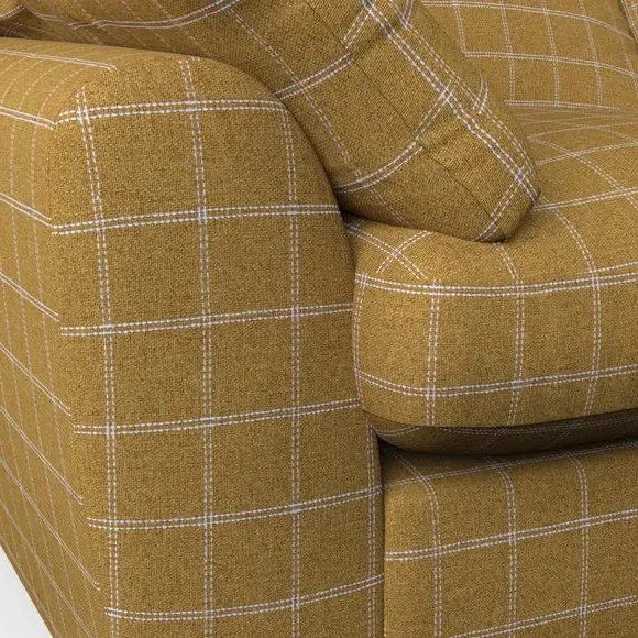 Snuggle Chair with Pillow Arms - Ochre, Check