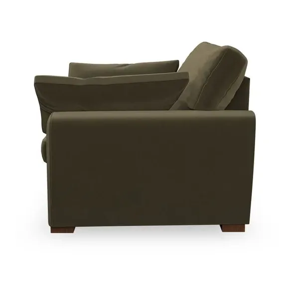 Snuggle Chair with Pillow Arms - Olive, Velvet