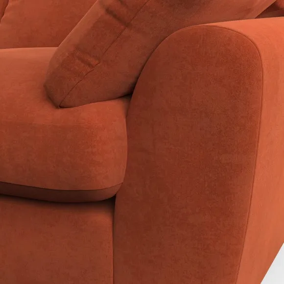 Snuggle Chair with Pillow Arms - Orange, Velvet