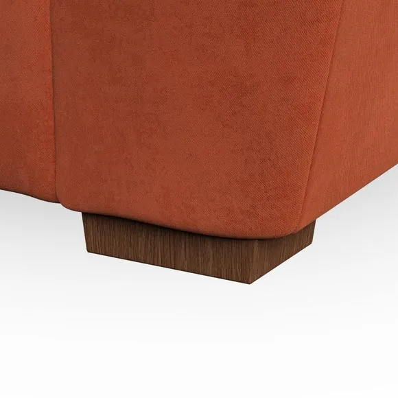 Snuggle Chair with Pillow Arms - Orange, Velvet