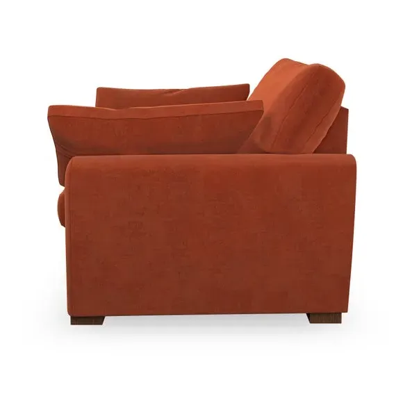 Snuggle Chair with Pillow Arms - Orange, Velvet