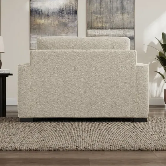 Snuggle Chair with Piped Detailing - Beige, Boucle