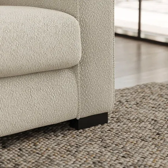 Snuggle Chair with Piped Detailing - Beige, Boucle
