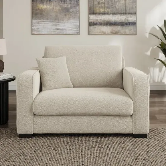 Snuggle Chair with Piped Detailing - Beige, Boucle image