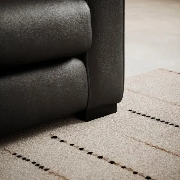 Snuggle Chair with Piped Detailing - Black, Leather