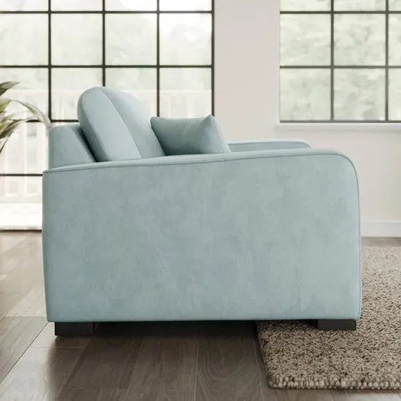 Snuggle Chair with Piped Detailing - Blue, Velvet