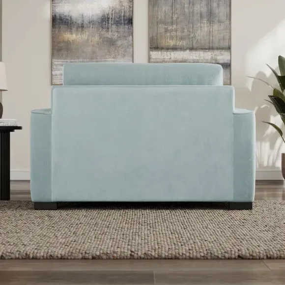 Snuggle Chair with Piped Detailing - Blue, Velvet
