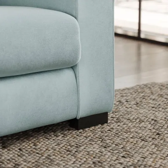 Snuggle Chair with Piped Detailing - Blue, Velvet